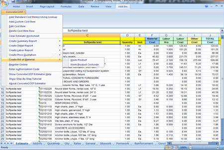 Download ConcreteCost Estimator for Excel