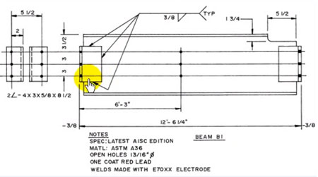 Learning How to Read a Shop Drawing for a Steel Beam