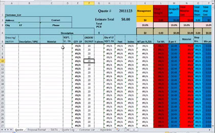 structural Estimating Sheet Template Download