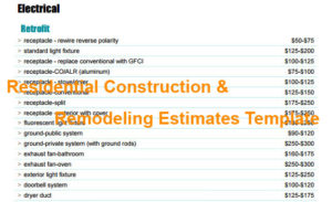 Download Residential Construction and Remodeling Estimates Template for