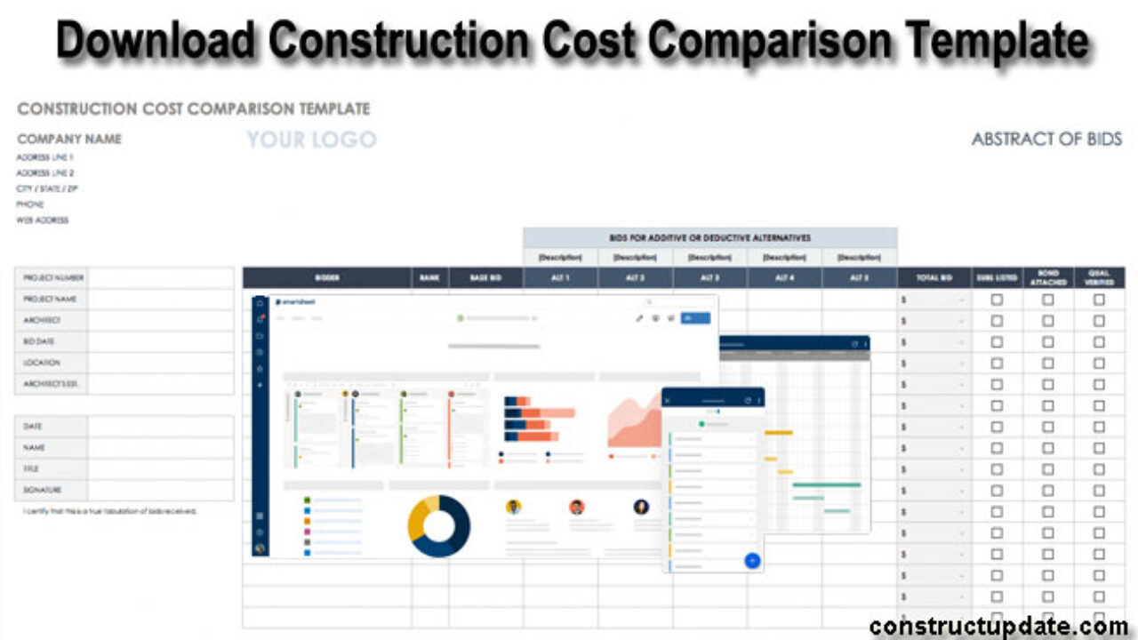 Download Free Construction Estimate Template Excel Cost Comparison