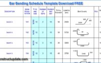 download bar bending schedule template free